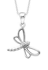 remarkable itsy-bitsy dragonfly silver baby necklace